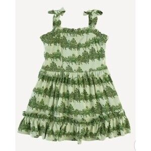Kate‎ Quinn lenzing modal watercolor pine ruffle tie shoulder 8y NWT